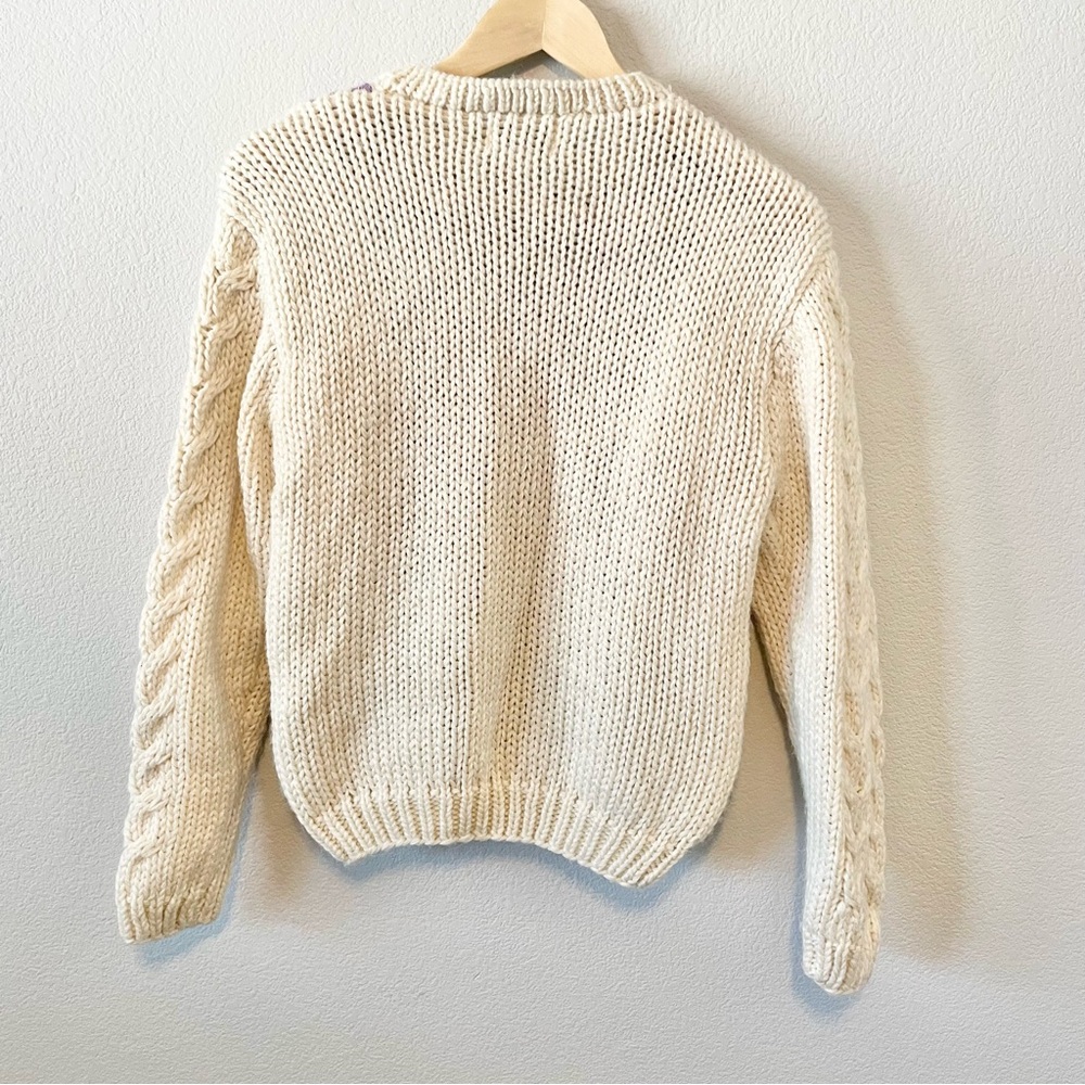 Vintage Collage by Hand Purple and White Knitted Sweater - Picture 5 of 5